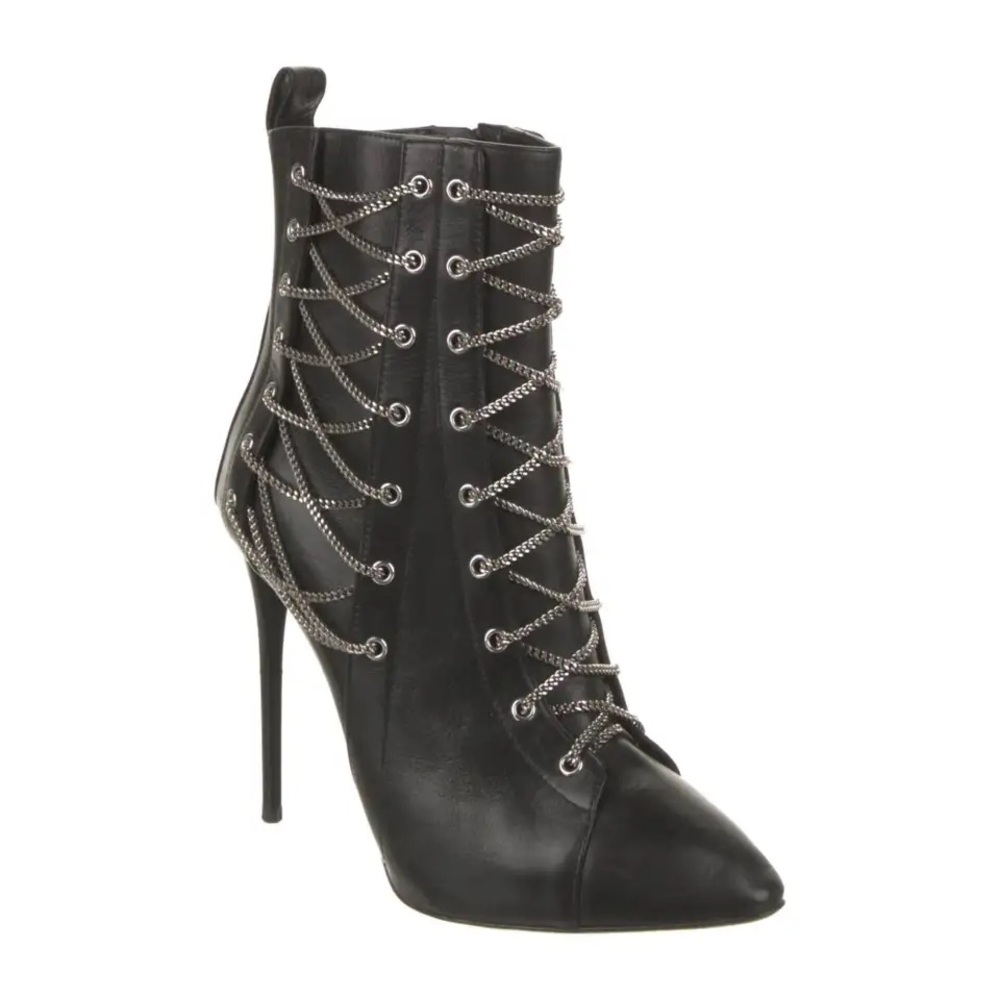 Giuseppee Zanotti Mini Chain Link Ankle Boot in Jeti Nero - Picture 3 of 6